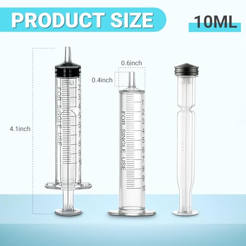 100 Pack 10 ml syringe, Versatile 10ml oral syringes, Perfect syringe for jello shots, Lab Use, Pet Feeding, Liquid Measuring & Refilling, Needle-Free Plastic Syringe - size: 10ml Syringes-100pcs