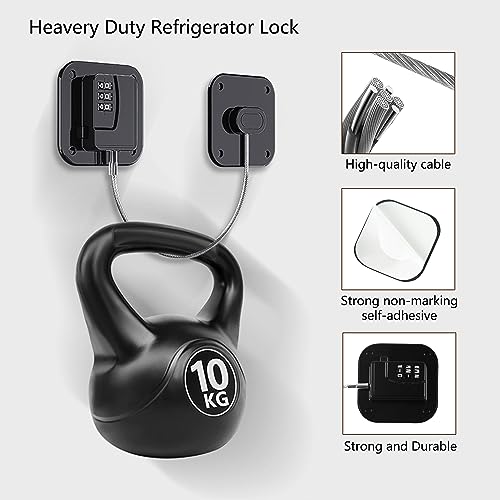 Refrigerator Lock, Heavy Duty Fridge Lock, Combination Lock for Refrigerator Cabinets, Drawers, Safety Lock, Easy Install No Keys Needed (Black-4Pack) - color: Black-4Pack