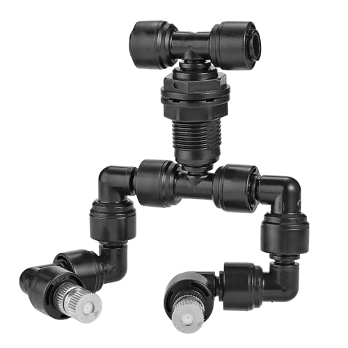 CozyCabin 4Pcs Double Reptile Mister Nozzles, 1/4'' Reptile Misting Spray Nozzle 360 Degree Adjustable Detachable Nozzle - Fine Mist Fogger for Terrarium, Aquarium Rainforest - size: 4pcs Dual Head