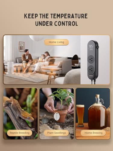 INKBIRD Bluetooth Digital Temperature Controller 1200W Heating Cooling 2-Stage Outlet Thermostat Controller Plug for Reptiles Aquarium Homebrew Breeding Fermenter