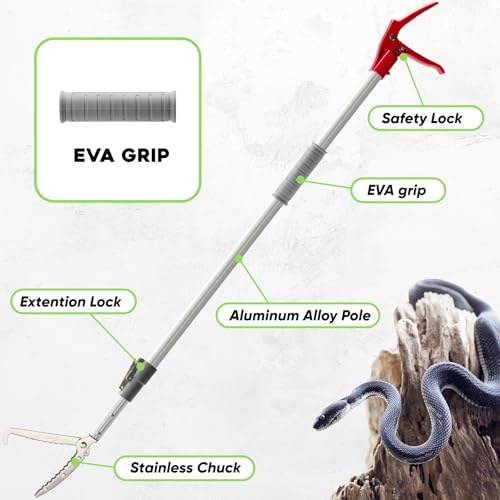 ZeyaHuanMao 55-88 Inch Extendable Snake Grabber Catcher Tongs
