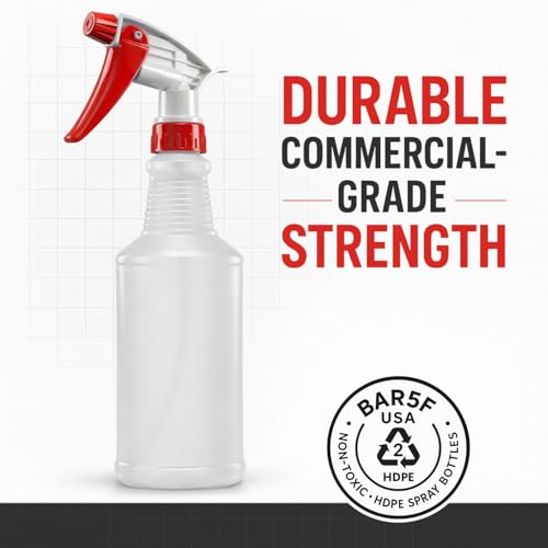 Bar5F Plastic Spray Bottles, 16 Oz, Pack of 4 (Red) | 2 Pack, All-Purpose, Empty for Chemical and Cleaning Solutions, Adjustable Head Sprayer Fine to Stream - size: Pack of 4 (Red)
