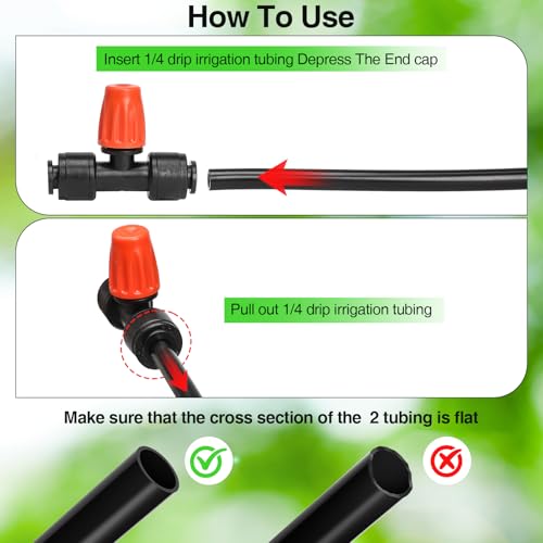 MIXC Micro Spray Emitters – Adjustable Misting Drippers for 1/4" Tubing, Push-to-Connect Misting Emitters for Drip Watering System in Patio Planters Garden Watering Systems (24 Pack)