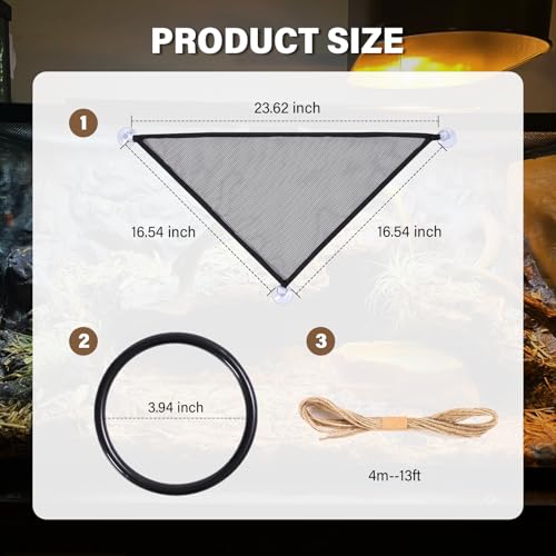 2PCS Snake Enrichment, DIY Snake Climbing Toys with Hammock, Reptiles Tank Accessories for Corn Snakes, Bearded Dragon, Chameleon, Ball Python Tank Accessories (Set) - color: Ring And Hammock