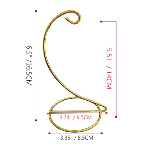 Home Decor Ornament Display Stand,Gold Iron Hanging Stand Rack Holder for Hanging Glass Globe Air Plant Terrarium,Christmas Ornament and Home Office Party Decor (Gold) - color: Gold, size: 6.5"x3.35"