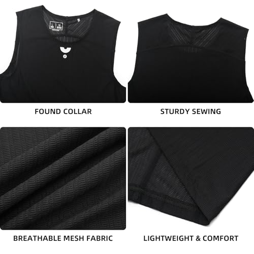 YKYWBIKE Men's Cycling Base Layer Sleeveless Cycling Jersey Men Quick Dry Bicycle Undershirt Mesh Bike Base Layer Vests - color: Black 2061, size: Small