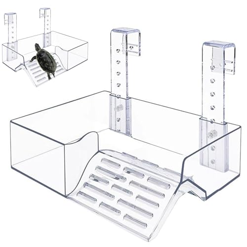 Turtle Basking Platform, Non Toxic Floating Ramp for Aquatic Turtles, Slip Resistant Surface, Easy to Clamp, Durable Tank Decor for Reptile Habitats, Terrarium Accessories