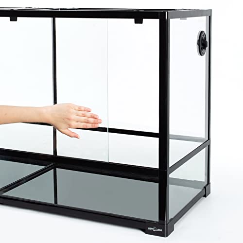 REPTIZOO 88 Gallon Large Reptile Terrarium 48" x 18" x 24" Knock-Down Glass Reptile Tank with Double Hinge Door & Screen Ventilation, Supporting Used as 2 Separate Habitats Easy Assembly - size: 48" x 18" x 24"