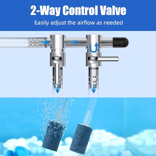 AQUANEAT Aquarium Air pump Splitter,Fish Tank Air Valve, Metal Control Valve for Pump Accessories(X-Small 2 Way) - size: X-Small