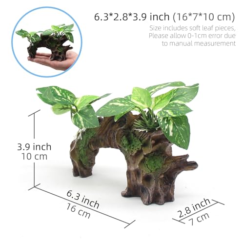 relaqcc Aquarium Decor Ornaments Artifical Driftwood Cave Fish Tank Decorations Silk Aquarium Plants for Betta Fish Tank Accessories - color: Type-b