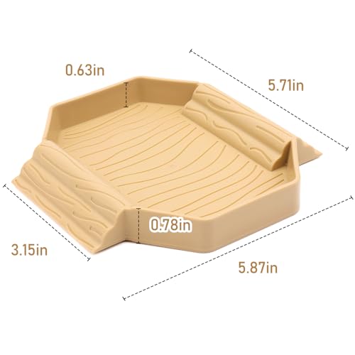 Small Tortoise Habitat Turtle Bathing Pool Food and Water Bowl Reptile Tank Decoration for Small TurtleTortoise