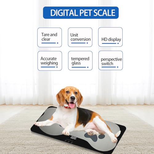 Digital Pet Scale for Small-Medium Dogs/Large Cat, Measuring Range: 0.45lbs-220lbs, Not Suitable for Large Dogs - color: Black
