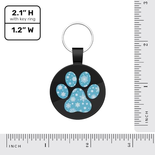 MYLUCKYTAG QR Code Pet ID | Personalized Dog & Cat Collar Tag | Online Profile with Instant Scanned Location Alert Email - style: Blue Snow Paw
