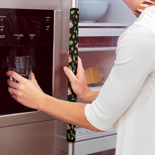 2 Pieces Refrigerator Door Handle Covers Anti Slip Kitchen Appliance Protector Sleeve Animal Print Monkey Microwave Dishwasher Fridge Handle Cover - color: Design(562)