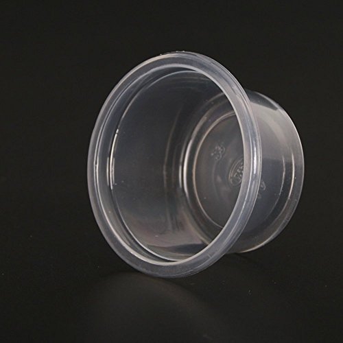 SLSON 100 Pack Gecko Food and Water Cups Gecko Ledge Cups Reptile Worm Bowl Mealworm Feed Feeder for Lizard Leopard Gecko Crested Gecko and Other Small Pets, 1 Oz