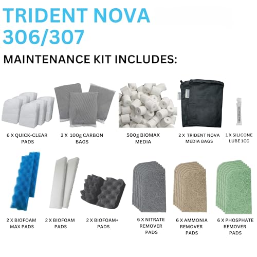 36 Pcs 306/307 Filter Media Canister Filter Maintenance & Replacement Filter Media Kit, Quick Clear, Carbon Bags (300g), Biomax (500g), Bio Foam, Phosphate-Ammonia-Nitrite Remover, Including Mesh Bags - size: 306/307