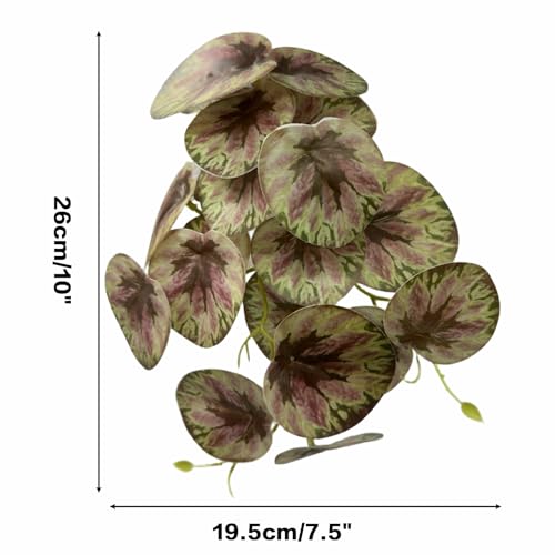 Reptile Plants for Terrarium, Artificial Hanging Plastic Plants with Suction Cups,Amphibian Tank Habitat Decor fit for Bearded Dragons Chameleon Lizards Snake 2Pack (G) - color: G