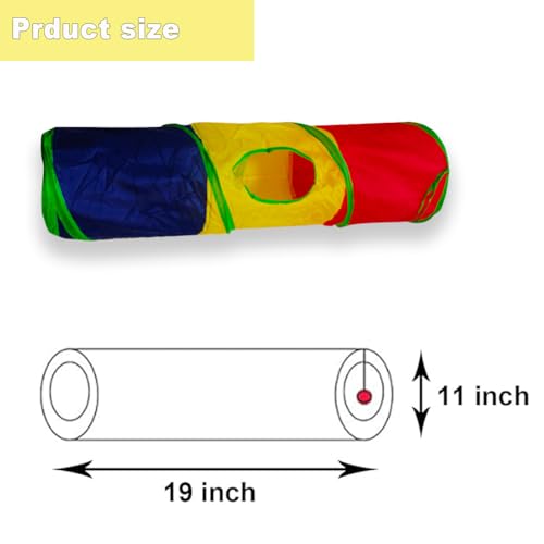 Cat Tunnel Tube Toys,Tunnels for Indoor Cats, 2 Way Foldable | Interactive Pet Crinkle Pop Up Tunnel with Balls Peek Hole Hideaway for Rabbits, Kittens, Ferrets, Puppy Playing & Exploring - color: 2 Way Mushroom