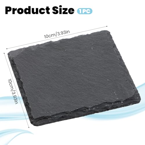 Turtle Basking Platform Slate for Reptiles 3.9 X 3.9 Inch Tortoise Basking Stone for Reptiles Bearded Dragon Accessories for Lizards, Chameleons, Geckos, Turtles, Reptile