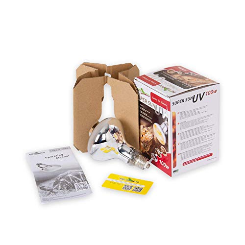 REPTI ZOO Full Spectrum UVA + UVB Sun Lamp Self-Ballasted Vapor Lamp/Bulb/Light for Reptile and Amphibian Use - style: 100W