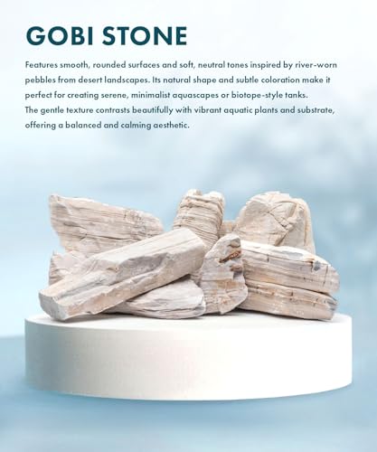 Natural Aquarium Stones - Light Greyish Cream w/Layered Folds, Smooth Surface, Freshwater Aquascaping Rocks, Shrimp & Betta Fish Tank Decor, Canyon/Valley Layouts - Gobi Desert, 10 LB - color: Gobi Desert, size: 10 Pounds