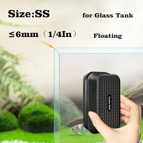 Carefree Fish Aquarium Small Magnetic Cleaner for Glass Fish Tank Algae Scraper Floating - color: Black(for Glass Tank), size: SS