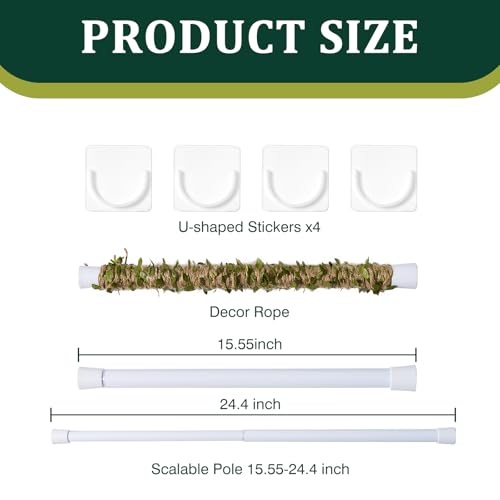 Snake Enrichment Climbing Stick, 15.55-24.4Inch Adjustable Climber for Corn Snakes,Swing Climbing Toy for Snakes, Ball Python Tank Accessories, Snake Tank Decor - color: Climbing Ploe