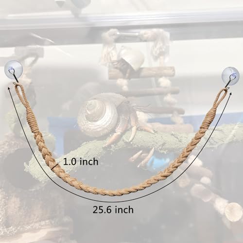 2 Pack 25.6" Hermit Crab Climbing Toys, Hanging Hermit Crab Rope Ladder, HermitCrab Supplies, Reptile Vines Toys, Reptile Tank Terrarium Accessories, Habitat Decor for Leopard - size: 25.6 Inch