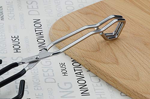 HINMAY Kitchen Scissor Tongs 11" Stainless Steel Cooking Tongs, Set of 2 - size: 11''