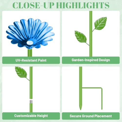 Bee Watering Station for Garden, Metal Bee Bath & Butterfly Feeders, Outdoor Insect Drinking Waterer Stakes, Colorful Flower Watering Station Garden Decor Gift for Gardeners (6PCS) - color: 6PCS