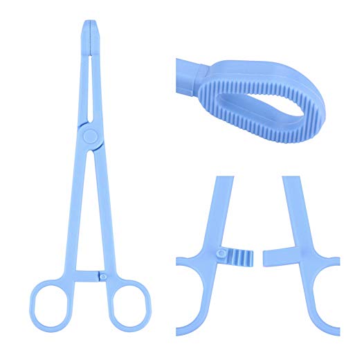 Reptile Feeding Tongs, Safe Plastic Feeding Tweezers with Rounded Tips Hand Feeding Tool for Terrariums Lizards Blue 7.48 Inch 19cm 1 Pack