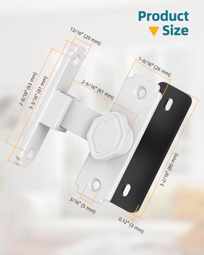90 Degree Barn Door Lock, Rustproof Sliding Gate Latch, White 2Pcs | Multipurpose Security Lock for Bathroom, Cabinet, Pet Cage, Garden Shed, Window And Sliding Wooden Doors - color: White-2PCS