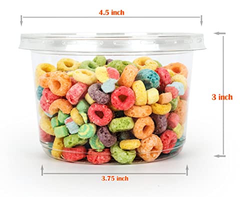 Golden Apple, 16oz. Ultra Clear Recycled PET Plastic Round Deli Container and Flat Lid Combo - 20sets - size: 16oz & Flat lids