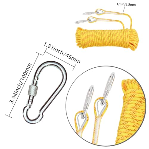 Static Climbing Rope - Heavy Duty Climbing Rope for Rock Climbing, Tree Climbing Gear, Arborist Rope, and Camping Rope - 10m (32ft), 20m (64ft), 30m (96ft) - color: Yellow, size: 8mm/10M(32ft)