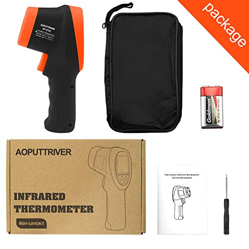 Infrared Thermometer -58℉- 2732℉ (-50℃~1500℃) Dual Laser Pyrometer | High Temperature IR Thermometer 30:1DS,Adjustable emissivity 0.1-1.0 ,Hi/Lo Temp Alarm, for Furnace Forge Kiln - color: AP-2732 Orange