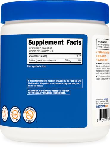 Nutricost Calcium Carbonate Powder 500 Grams - size: 17.64 Ounce (Pack of 1)