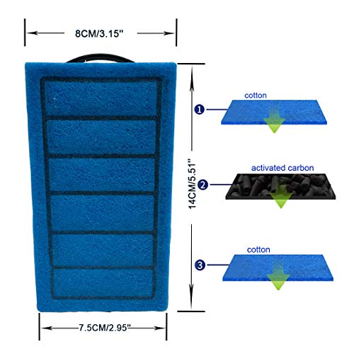 Turtle Filter Aquarium Filter Low Water Level Internal Filter Waterfall Flow Aquarium Pump for Turtle Tank Fish Tank Reptiles Shrimp Frog Crab Tank Amphibian Tank (Replacement) - size: Replacement