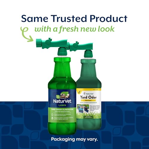 NaturVet Yard Odor Eliminator for Outdoor Dog Odors- 32 oz | Yard Odor Eliminator for Dogs - Designed for use on Grass, Plants, Patios, Gravel, Concrete & More, Ready-to-Use with Nozzle - size: 31.6 Fl Oz (Pack of 1)