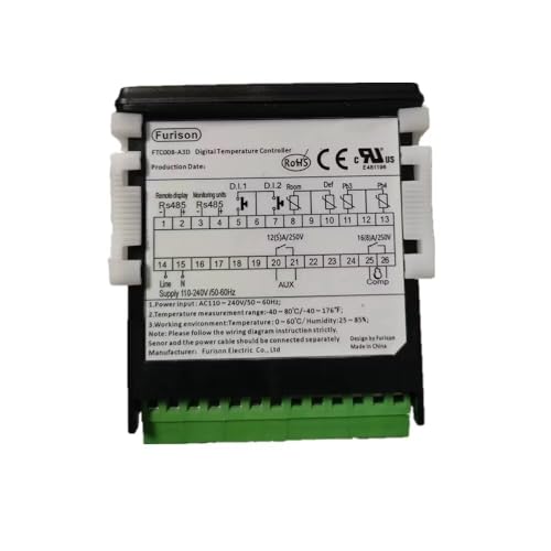 UL&CE Digital Temperature Controller -40℉-176℉ Refrigeration Heating Cooling Incubator Thermostat with 2 Relays Output 4 NTC or PT1000 Probe Inputs