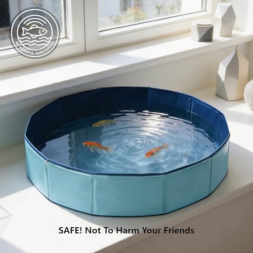 Foldable Pet Bath Pool, Collapsible Dog Bath Tub for Large & Small Dogs, Cats, Bearded Dragon, Portable Outdoor Swimming Pool for Camping, Washing Vegetables (Small Animal - Blue)