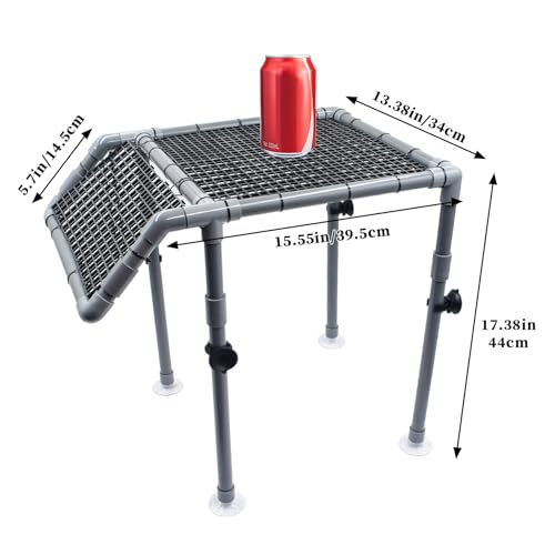 Turtle Tank Accessories, Plastic Basking Platform with Ramp and Suction Cups, Turtle Dock, Basking Platform for Aquatic Turtles, Tortoise Habitat Aquarium Accessories