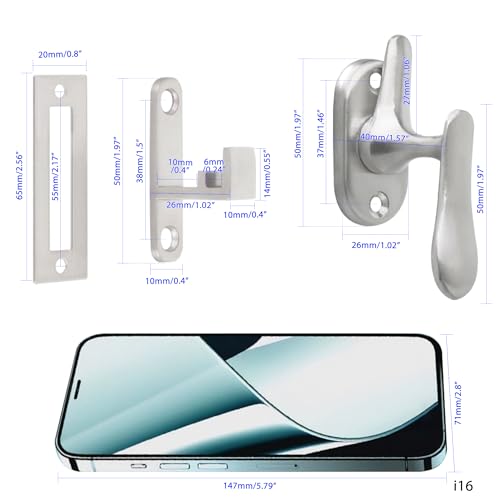 Alise Flip Latch Lock Swinging Gate Latches Door Lock,Brushed,Small Size | SUS304 Stainless Steel Door Latch for Wooden Fence, Sliding Door, Barn Door, Shed, Door,Cabinet,Window,Screen - color: Brushed, size: Small Size