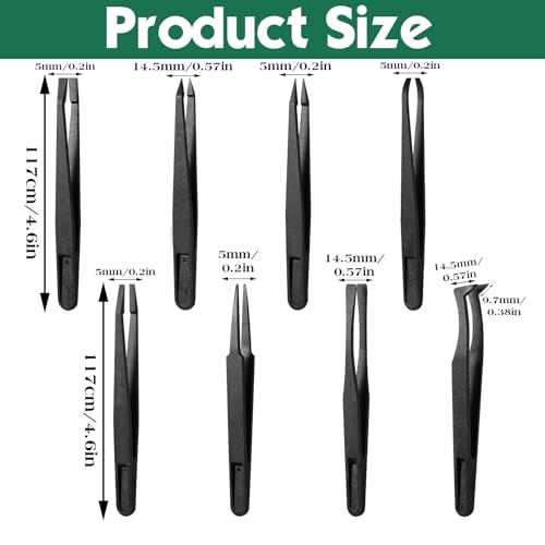 8 Pcs Venus Fly Trap Feeding Tweezers, Carnivorous Plant Feeding Tongs Straight and Curved Food Tongs for Flytraps Pitcher Plants Butterwort Reptile Feeding (4.6Inch)