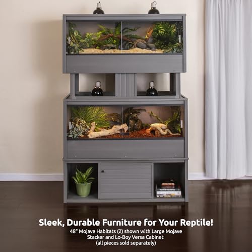 New Age Pet Lo‑Boy Versa Stand for Reptile Terrariums, Low-Profile ECOFLEX Cabinet for Stacked Large, 48" Mojave Reptile Habitats, Grey - color: Grey