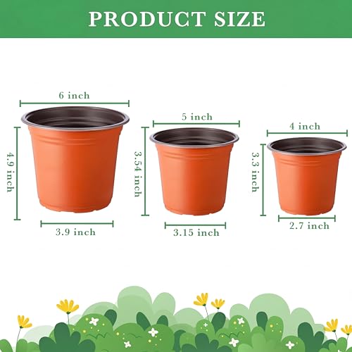 Hushee 1500 Pcs Plastic Plants Nursery Pots - Seed Starting and Seedling Planters With Drainage Holes for Indoor Outdoor Flower Transplanting - color: Classic, size: 4 Inch
