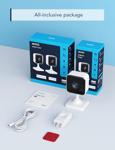 GNCC Indoor Security Camera Dog Camera 1080 PMotion Detection, Cameras for Home Security with 2-Way Audio Siren, Night Vision, Cloud & SD Card Storage, Works w/Alexa & Google Home, 2.4G WiFi(only), C2 | Cameras for Home Security with 2-Way Audio Siren, Ni