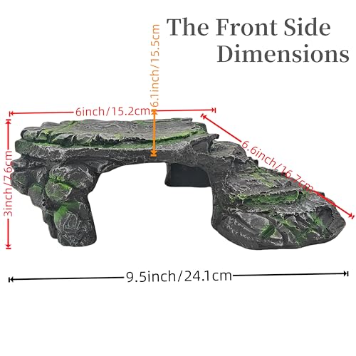Reptile Hideouts,Resin Reptile Cave Habitat for Leopard Geckos, Lizards, Turtles, Snakes and Amphibians. (Upgrade Turtle Platform, Large) - color: Upgrade turtle platform, size: Large