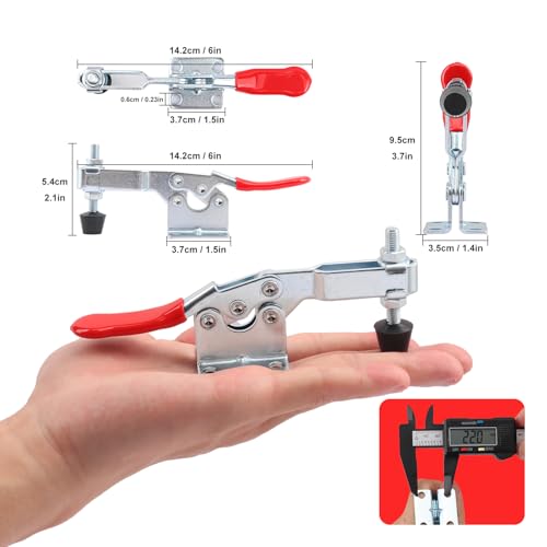 15 Packs GH-225D 500lbs Holding Capacity Toggle Clamps, Quick-Release Horizontal Toggle Clamp, 225D Horizontal Toggle Clamps For Woodworking, Welding, Drill Press, Mechanic - size: 15 Packs GH-225D