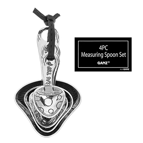 Ganz 4-Piece Measuring Spoons Set, Polka Dot Mushroom