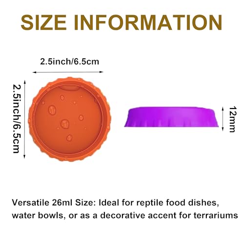 Bearded Dragon Food Dish, Reptile Water Bowl, Silicone Shallow Feeding Bowls, Terrarium Tank Accessories for Tortoise Frog Lizard Turtle Snake, Habitat Decor Supplies - 6 PCS Food - Grade Feeder - color: 6PC